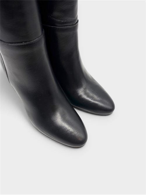 Stivale alto vitello nero con tacco IL LACCIO | SL701VITELLONERO